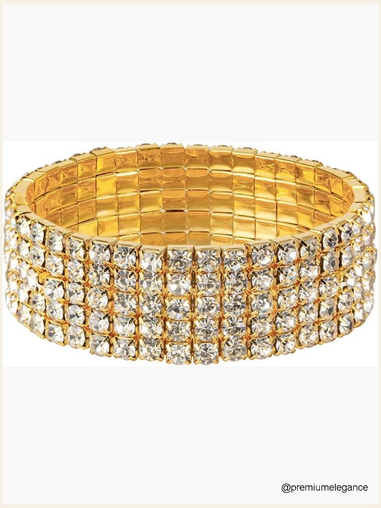 Crystal Rhinestone Stretch Tennis Bracelet Bangle Bridal Bridesmaid